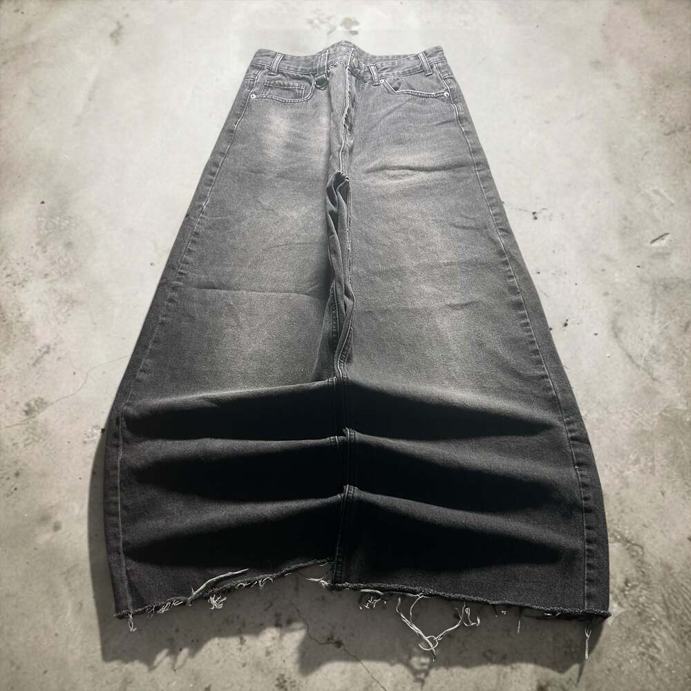 Vintage Faded Grey Wide Leg Skater Denim Jeans